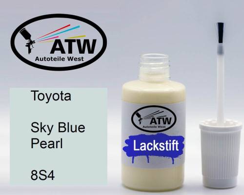 Toyota, Sky Blue Pearl, 8S4: 20ml Lackstift, von ATW Autoteile West.